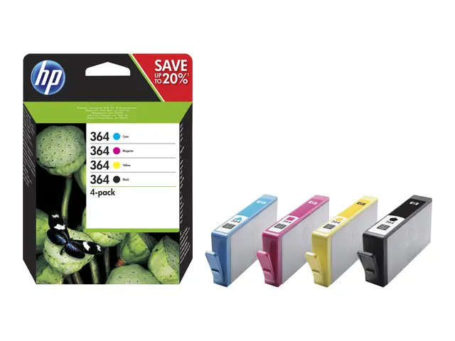 HP 364 - 4-pack svart, gul, cyan, magenta original blekkpatron for...