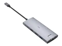 Elivi PRO 9 in 1 - dokkingstasjon - USB-C 2 x HDMI - 1GbE