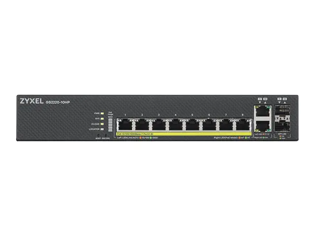 Zyxel GS2220-10HP - Switch - Styrt - 8 x 10/100/1000 (PoE+) + 2 x ...