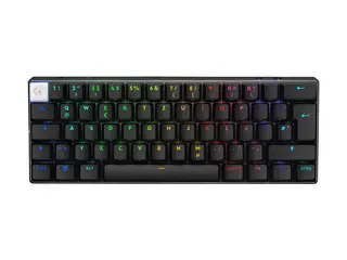 Logitech G PRO X 60 - Tastatur - 60% - TKL bakgrunnsbelyst - tr&#229;dl&#248;s - 2.4 GHz, Bluetooth - QWERTY - Pan Nordic - svart