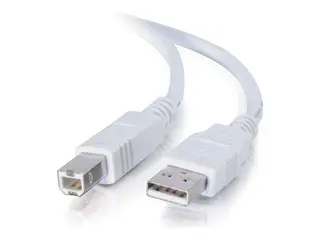 C2G - USB-kabel - USB (hann) til USB-type B (hann) 100 mA - 3 m - flertrådet, toretnings, up to 480 Mbps - hvit