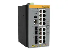 Allied Telesis AT IE340-20GP - Switch - L3 Styrt - 8 x 10/100/1000 (PoE+) + 8 x 10/100/1000 (PoE) + 4 x Gigabit SFP - DIN-skinnemonterbar, veggmonterbar - PoE+ (240 W) - DC-str&#248;m
