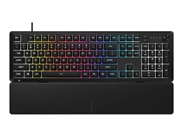 Corsair SKIFF 100 Wired RGB Membrane Gaming Keyboard USB Type-A, 1,8 m kabel, avtakbar håndleddsstøtte 