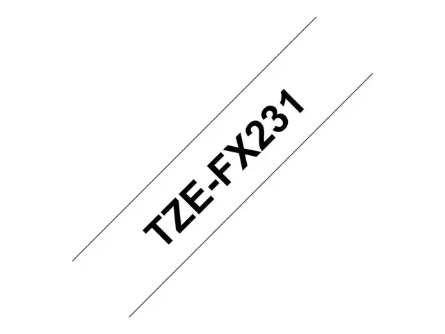 Brother TZe-FX231 - Selv-adhesiv svart på hvitt Rull (1,2 cm x 8 m...