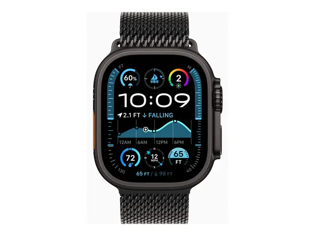 Apple Watch Ultra 2 - 49 mm svart titan smartklokke med fint strik...