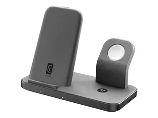 Cellular Line Trio - Tr&#229;dl&#248;st ladestativ 3-i-1 - 10 Wh - Fast Charge - svart