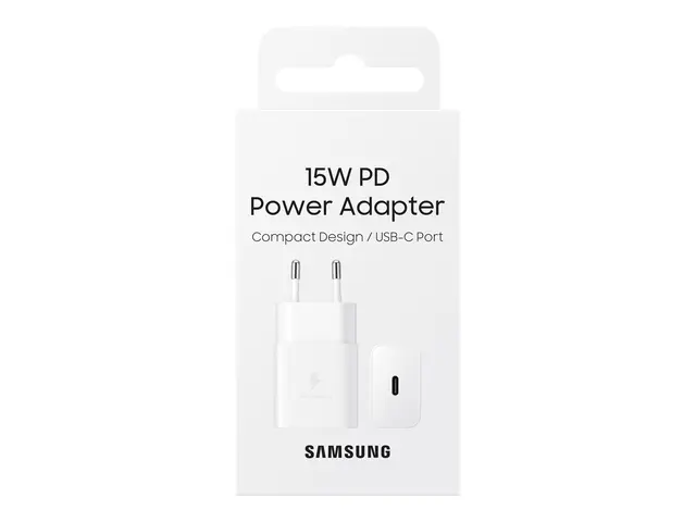 Samsung EP-T1510 - Strømadapter 15 watt 2 A PD (24 pin USB-C) hvit