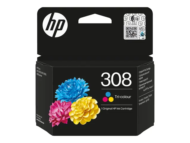 HP 308 - Cyan, magenta, gul original boks blekkpatron