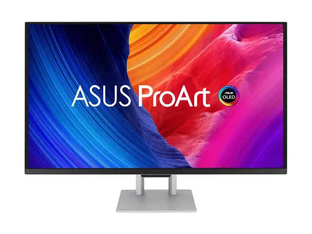 ASUS ProArt PA27UCDMR - OLED-skjerm - 27" (26.5" synlig) 3840 x 2160 4K @ 240 Hz - 1000 cd/m² - 1500000:1 - HDR10 - 0.1 ms - Thunderbolt 4, HDMI, DisplayPort - høyttalere - sølv 