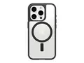 OtterBox React Series - Baksidedeksel for mobiltelefon MagSafe-samsvar - svart krystall (klar/svart) - for Apple iPhone 16 Pro