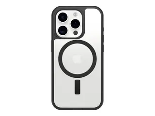 OtterBox React Series - Baksidedeksel for mobiltelefon MagSafe-samsvar - svart krystall (klar/svart) - for Apple iPhone 16 Pro