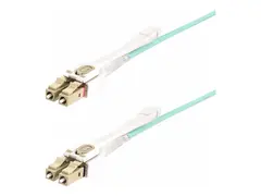 StarTech.com 5m (15ft) LC to LC (UPC) OM4 Multimode Fiber Optic Cable w/Push Pull Tabs, 50/125µm, 100G Networks, Bend Insensitive, Low Insertion Loss LSZH Fiber Patch Cord (450FBLCLC5PP) - koblingskabel - 5 m - 5 m - akvamarin