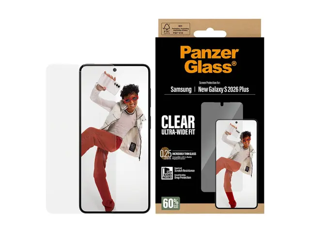 PanzerGlass - Skjermbeskyttelse for mobiltelefon ultravid passform...