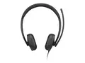 Lenovo 5000 - Hodesett - on-ear kablet - USB-C - svart - Certified for Microsoft Teams
