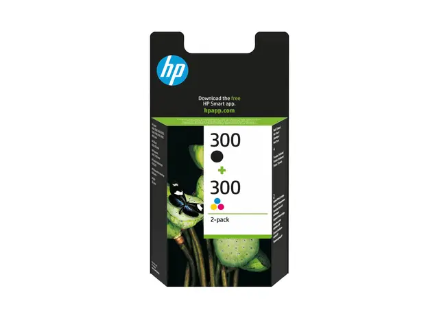 HP 300 - 2-pack svart, farge (cyan, magenta, gul) original blekkpa...