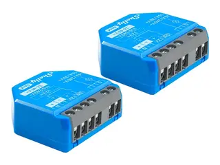 Shelly 1 Gen4 - Relésvitsj - trådløs - 802.11b/g/n/ax, Bluetooth 5.0, ZigBee 2402 - 2480 Mhz - blå, grå (en pakke 2)