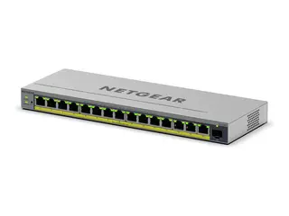 NETGEAR Easy Smart GS116EP - Switch - L3 smart - 1 x 10/100/1000 + 15 x 10/100/1000 (PoE+) - stasjonær, veggmonterbar - PoE+ (180 W)