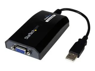 StarTech.com USB to VGA Adapter 1920x1200 - External Video &amp; Graphics Card - Dual Monitor - Supports Mac &amp; Windows and Mirror &amp; Extend Mode (USB2VGAPRO2) - ekstern videoadapter - DisplayLink DL-195 - 16 MB - svart