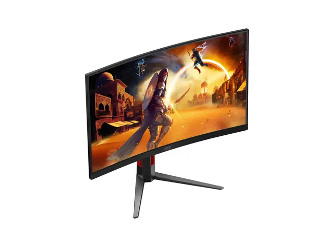 AOC Gaming CQ27G4Z2 - LED-skjerm - gaming kurvet - 27" - 2560 x 1440 QHD @ 260 Hz - Fast VA - 350 cd/m² - 3000:1 - DisplayHDR 400 - 0.3 ms - 2xHDMI, DisplayPort - svart, rød 