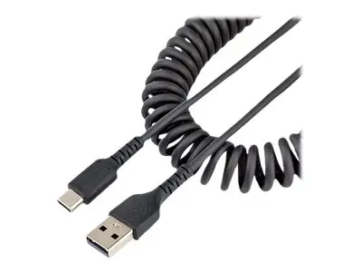 StarTech.com 20in (50cm) USB A to C Charging Cable, Coiled Heavy D...