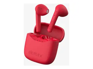 DeFunc True Lite - True wireless-hodetelefoner med mikrofon i &#248;ret - Bluetooth - aktiv st&#248;ydemping - r&#248;d