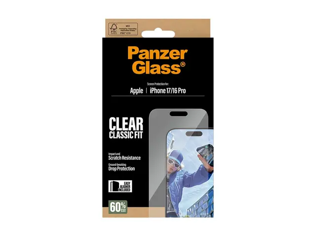 PanzerGlass - Skjermbeskyttelse for mobiltelefon classic fit with ...