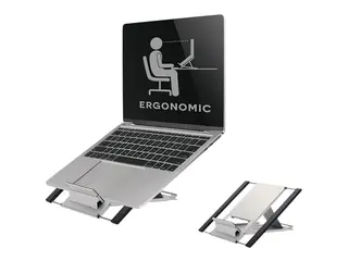 Neomounts NSLS100 - Stativ - for notebook/nettbrett sølv - skjermstørrelse: 10"-22" - skrivebord
