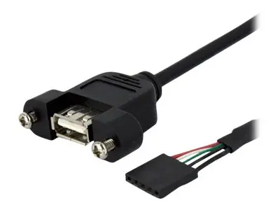 StarTech.com 1 ft Panel Mount USB Cable - USB A to Motherboard Hea...