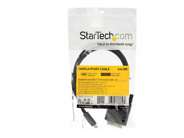 StarTech.com 3.3 ft / 1 m USB-C to DVI Cable - USB Type-C Video Ad...