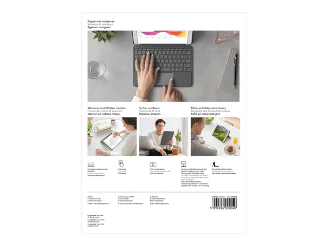 Logitech Combo Touch - Tastatur og folioveske med styrepute bakgru...