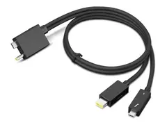 Lenovo Split Cable - Thunderbolt-kabel - USB-C / DC-strømjakk til USB-C, Slim Tip Thunderbolt 4 - 70 cm - svart - for ThinkCentre M75t Gen 2 11W5