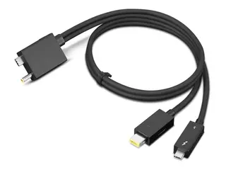 Lenovo Split Cable - Thunderbolt-kabel USB-C / DC-strømjakk til USB-C, Slim Tip - Thunderbolt 4 - 70 cm - svart - for ThinkCentre M75t Gen 2 11W5