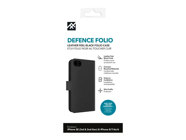 iFrogz Defence - Lommebok for mobiltelefon lær svart Apple iPhone ...