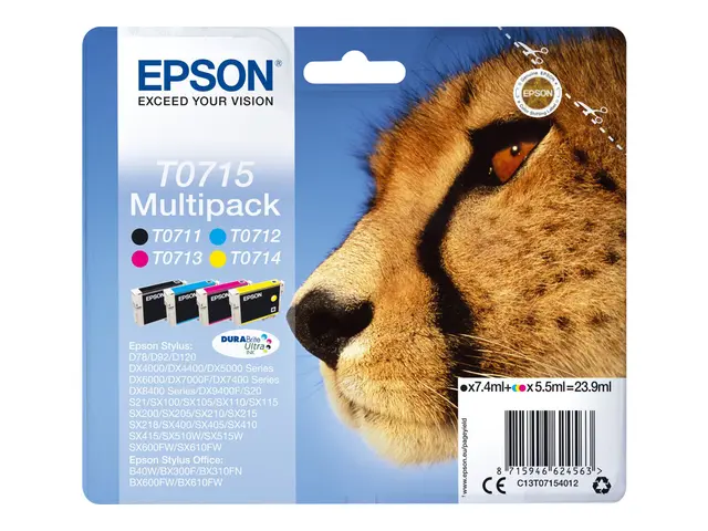 Epson T0715 Multipack - 4-pack - 23.9 ml - svart, gul, cyan, magen...