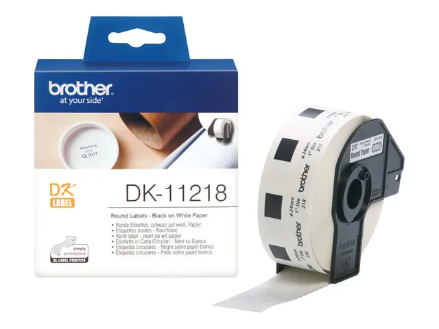 Brother DK-11218 - Svart på hvitt Rull (2,4 cm) 1000 stk (1 rull(e...