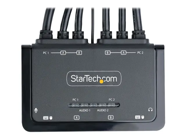 StarTech.com 2-Port Dual-Monitor HDMI Cable KVM Switch, 4K 60Hz, C...