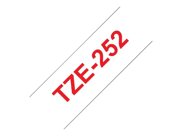 Brother TZe-252 - Standardklebemiddel rødt på hvitt Rull (2,4 cm x...