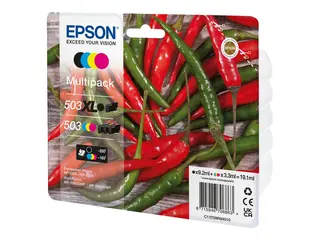 Epson 503/503 XL Multipack - 4-pack - XL (svart) + Standard Capacity svart, gul, cyan, magenta - original - blister - blekkpatron - for EPL 5200; RIP Station 5200; WorkForce WF-2960