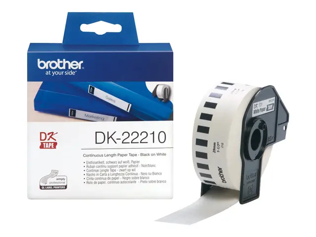 Brother DK-22210 - Svart på hvitt Rull (2,9 cm x 30,5 m) merkelapp...