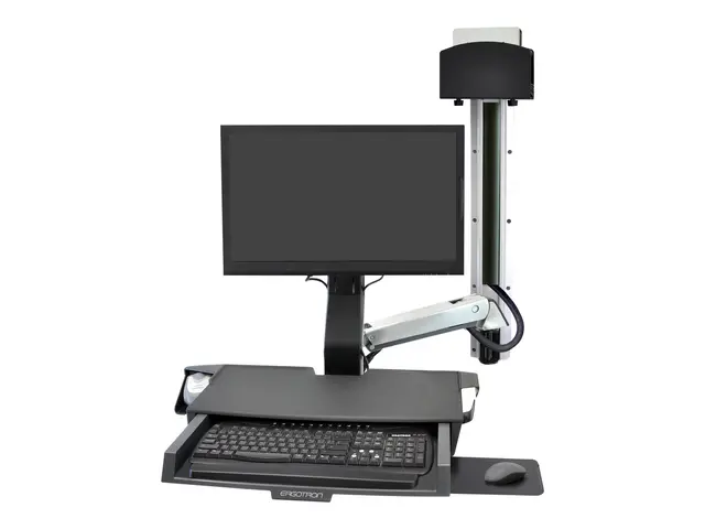 Ergotron SV Combo System with Worksurface & Pan, Small CPU Holder ...
