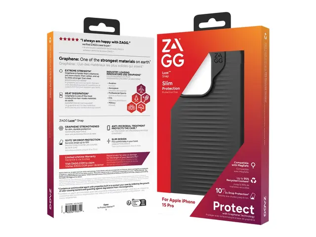 ZAGG Luxe - Baksidedeksel for mobiltelefon MagSafe-samsvar svart (...