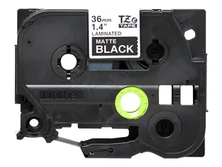 Brother TZe-M365 - Matt - adhesiv - hvittrykk på mattsvart Rull (3,6 cm x 8 m) 1 kassett(er) laminert teip - for P-Touch PT-530, PT-9200DX, PT-9200PC