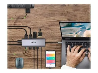 Acer 12-In-1 Type-C Adapter - dokkingstasjon USB-C 2 x HDMI, DP 1GbE