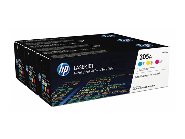 HP 305A - 3-pack - gul, cyan, magenta - original - LaserJet - tone...
