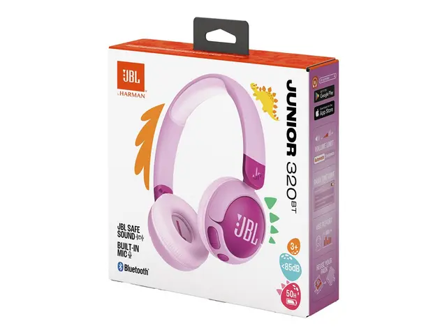 JBL Junior 320BT - Hodetelefoner med mikrofon on-ear - Bluetooth - trådløs - purpur 