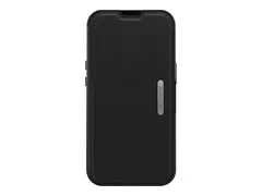 OtterBox Strada - Lommebok for mobiltelefon l&#230;r - skyggesvart - for Apple iPhone 13 Pro