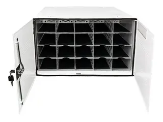 LEBA NoteBox Phones 20 - Kabinettenhet - for 20 mobiltelefoner / mobile enheter / h&#229;ndholdte enheter l&#229;sbar - st&#229;l - hvit - veggmonterbar, skrivebord - utgang: AC 230 V