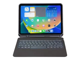 Deqster Slim 2 - Tastatur og folioveske (keyboard) trådløs - Bluetooth - QWERTZ - Tysk romgrå boks - for Apple 10.9-inch iPad (10. generasjon); iPad (A16)