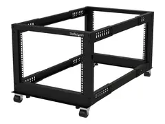 Startech 8U 19" Open Frame Server Rack, 4 Post Adjustable Depth 23-41" Mobile, Free Standing Rolling Network/Computer Equipment Data Rack, Dell PowerEdge, HP ProLiant ThinkServer Adjustable Server Rack (4POSTRACK8U) - rack - 8U