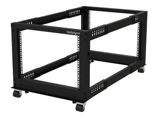 Startech 8U 19" Open Frame Server Rack, 4 Post Adjustable Depth 23-41" Mobile, Free Standing Rolling Network/Computer Equipment Data Rack, Dell PowerEdge, HP ProLiant ThinkServer Adjustable Server Rack (4POSTRACK8U) - rack - 8U